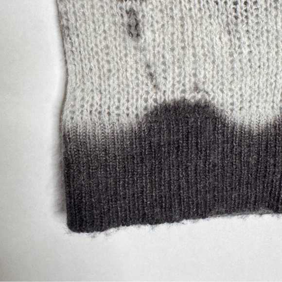 Sundry Boxy Cashmere Cardigan Merino Wool Sweater Charcoal Gray Tie Dye SZ Small - Picture 7 of 16